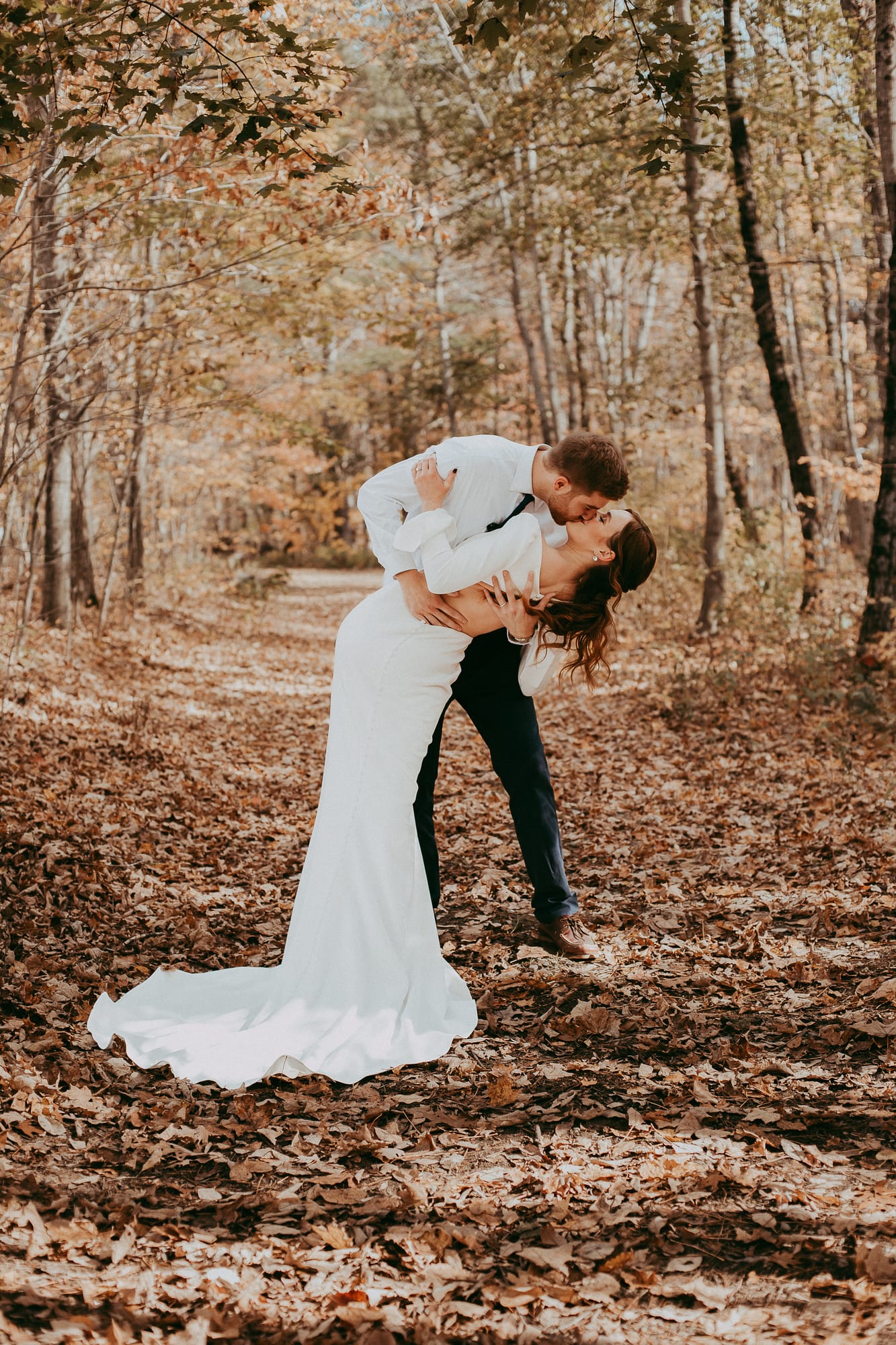 Bride and groom portrait at a rustic Alpine Garden wedding